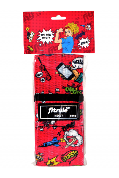 FitRule Фитнес-резинка принтованная тканевая (комикс, 68 кг)