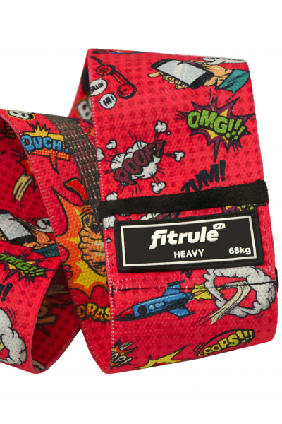 FitRule Фитнес-резинка принтованная тканевая (комикс, 68 кг)