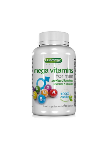 Quamtrax Mega Vitamins for Men (Мужские мультивитамины), 60 таб Quamtrax Mega Vitamins for Men (Мужские мультивитамины), 60 таб