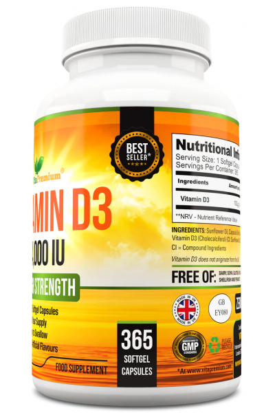 Vitamin D3 4000 IU from VitaPremium (365 caps)