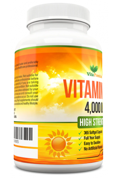 Vitamin D3 4000 IU from VitaPremium (365 caps)