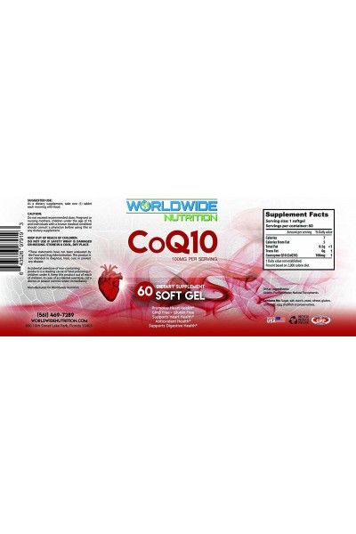 CoQ10 from Worldwide Nutrition, 100 mg (60 caps)
