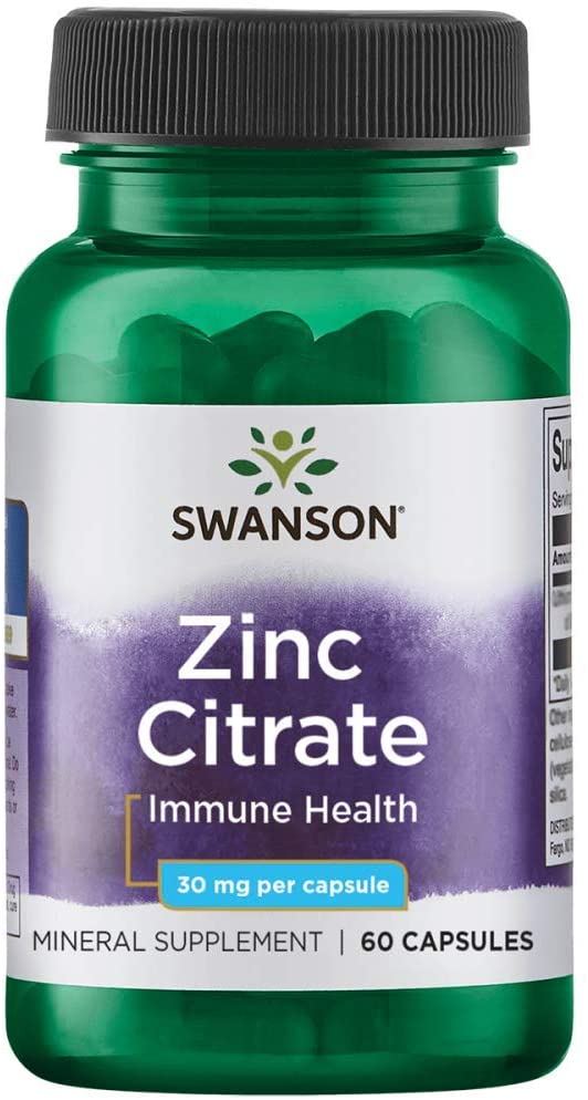 Цитрат цинка купить в Минске, цена - Zinc Citrate 30мг Swanson (60 капсул)